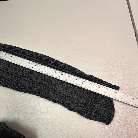 Aran Crafts Women's Gray Cable-Knit Button Cardigan Sweater 100% Merino Wool M - Picture 6 of 7